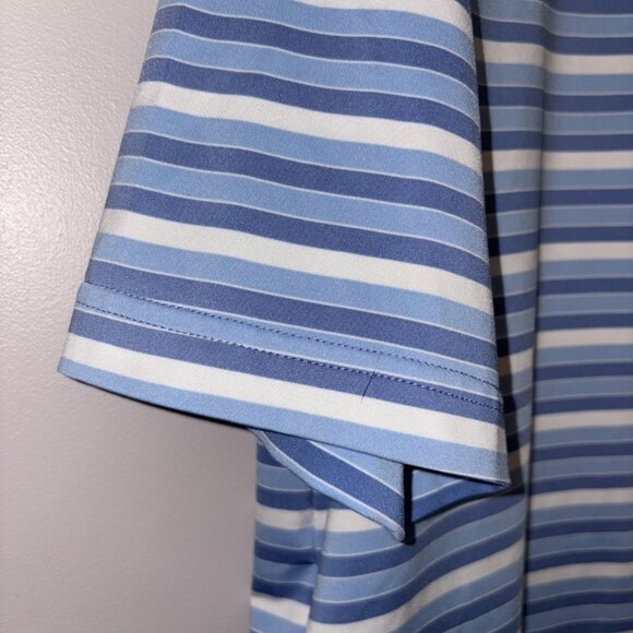 Peter Millar Bandon Dunes Summer Comfort Polo Golf Men's Size Medium Blue Stripe - Picture 4 of 8